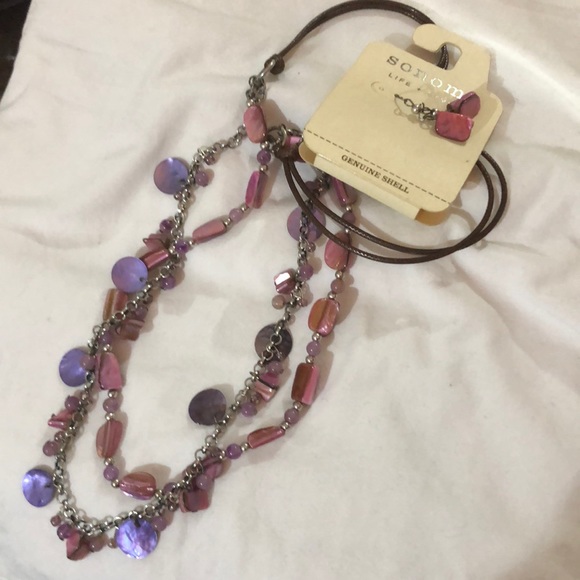 Shell Necklace and Earrings Set - Picture 5 of 11